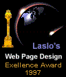 Laslo's Web Page Design Excellence Award 1997